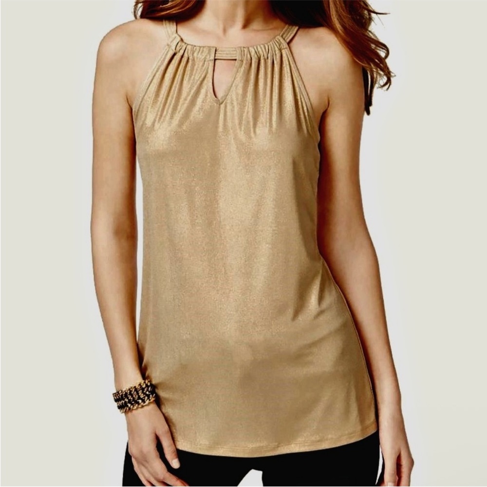 INC International Concepts NWOT Gold Halter Top